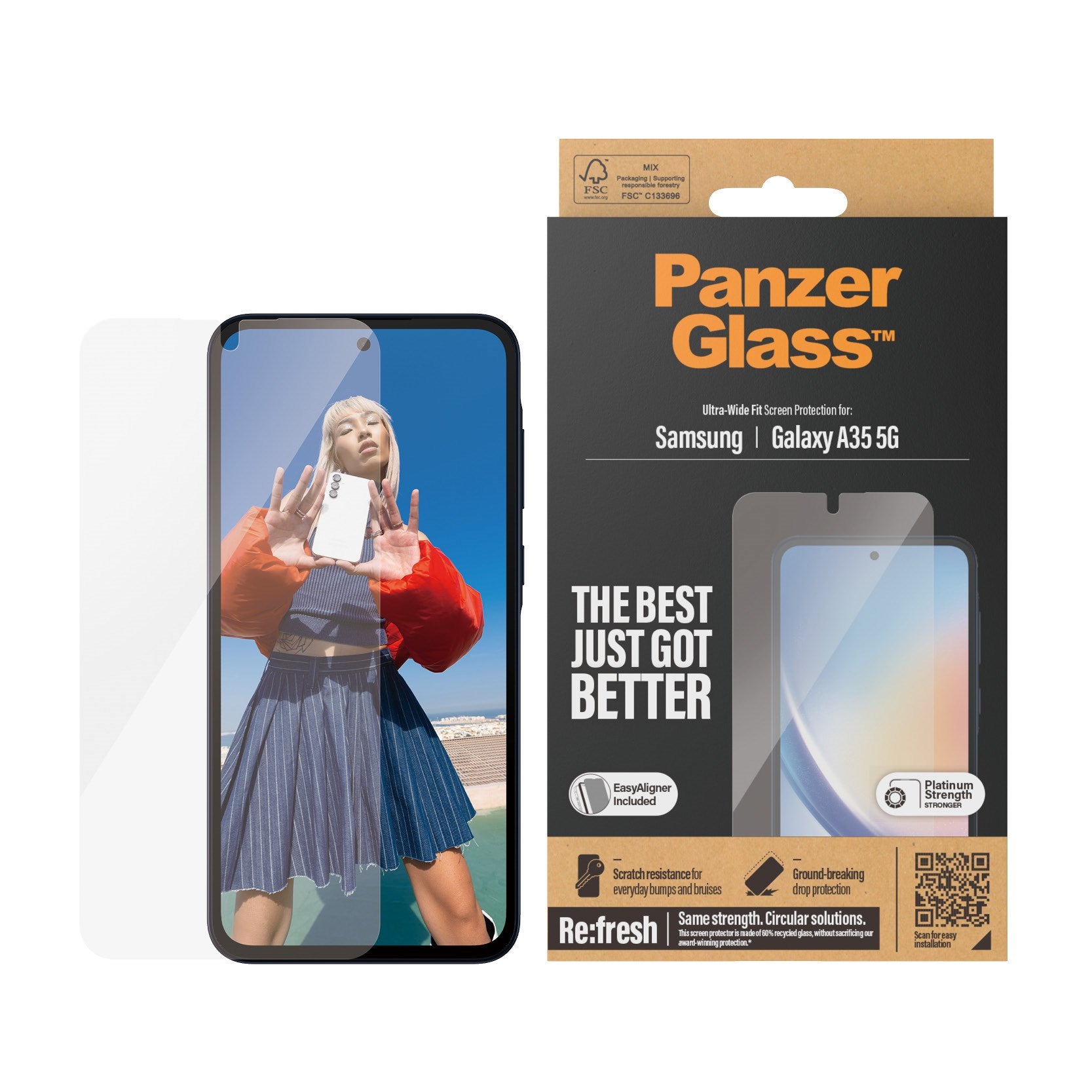 PanzerGlass® Screen Protector Samsung Galaxy A35 5G | Ultra-Wide Fit w. EasyAligner